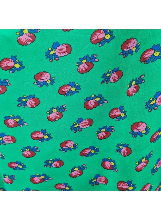 Green Shalki Olbitch Gargee'an Fabric, 2 meters